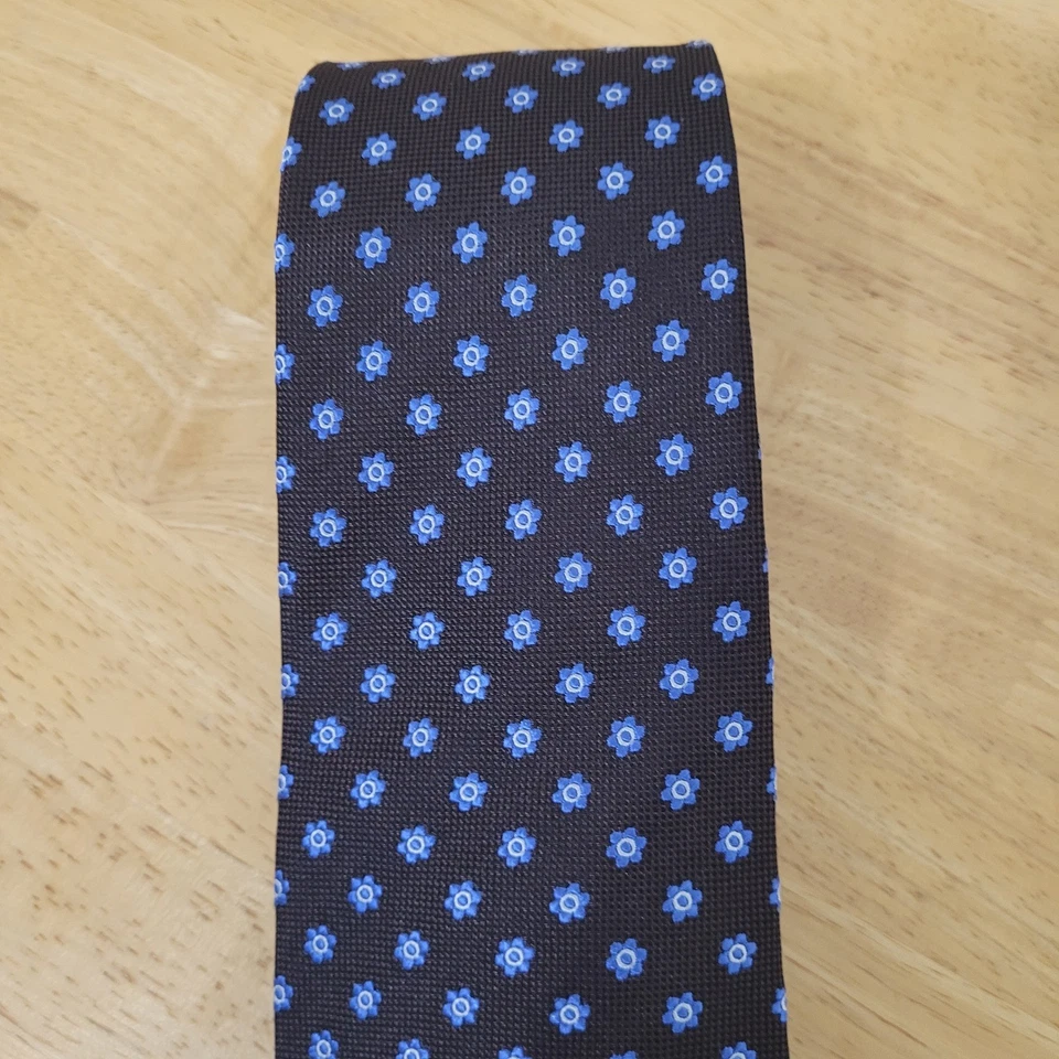 Accesorio Corbata Clásico Para Hombre SUITSUPPLY Azul Marino Floral Seda Foto 4 de 4