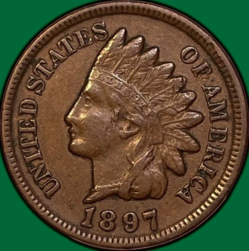 1897 Indian Head Cent Choice Extremely Fine XF+ Coin #36087