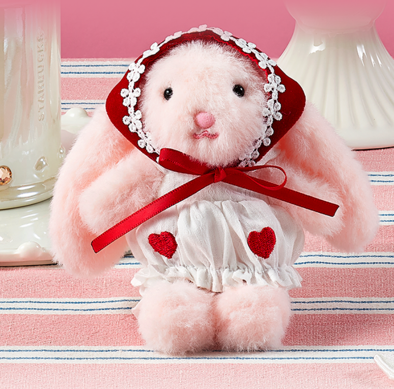 Starbucks Korea 2026 Valentine Love Bunny CHOUCHOU PLUSH Keyring