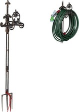Relaxdays Schlauchhalter Gusseisen, Schlauchstaender mit Erdspiessen 133x24x17cm