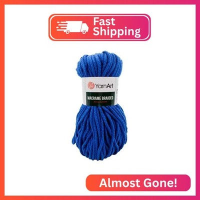 YarnArt Macrame Braided Yarn - Pastel and Vivid Colors Soft Cotton Content - for