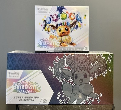 Pokémon Prismatic Evolutions Super Premium Collection Box And Elite Trainer Box