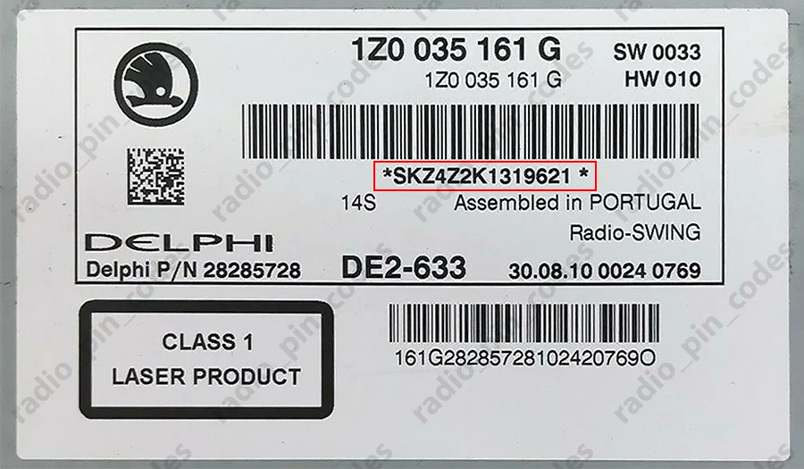 SKODA RADIO PIN CODE UNLOCK DECODE RCD 215 300 310 500 510 RNS 300 310 315 510 - Bild 4 von 4