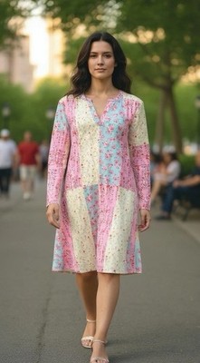 Lily by Firmiana Dress Tunic Top Womens Plus 4XL COTTAGECORE Pastel Color Block
