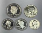 5 Pc 1776-1976 Bicentennial Coinage 40% Silver BU + Proof