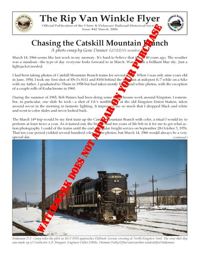NYC Chasing the Catskill Mountain Br Ashokan Gene Dauner photo essay 12 pgs 2006