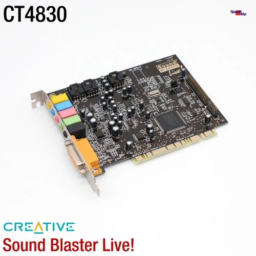 PCI Creative Labs Sound Blaster Live! CT4830 PC Carte Card Win 98 2000 XP 7 8 10