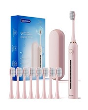 Pink Electric Toothbrushes, with 8 Brush Heads, 1 Travel Toothbrush Case, for...