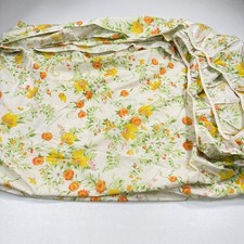 vintage fitted sheet double orange yellow large floral blooms y2k 90s 80s