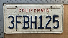 1995 California license plate 3FBH125 Ford Chevy Dodge 20840