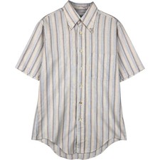 Used 1970'S Kmart Stripe Pattern Short-Sleeve Button-Down Stripe Shirt Made ...