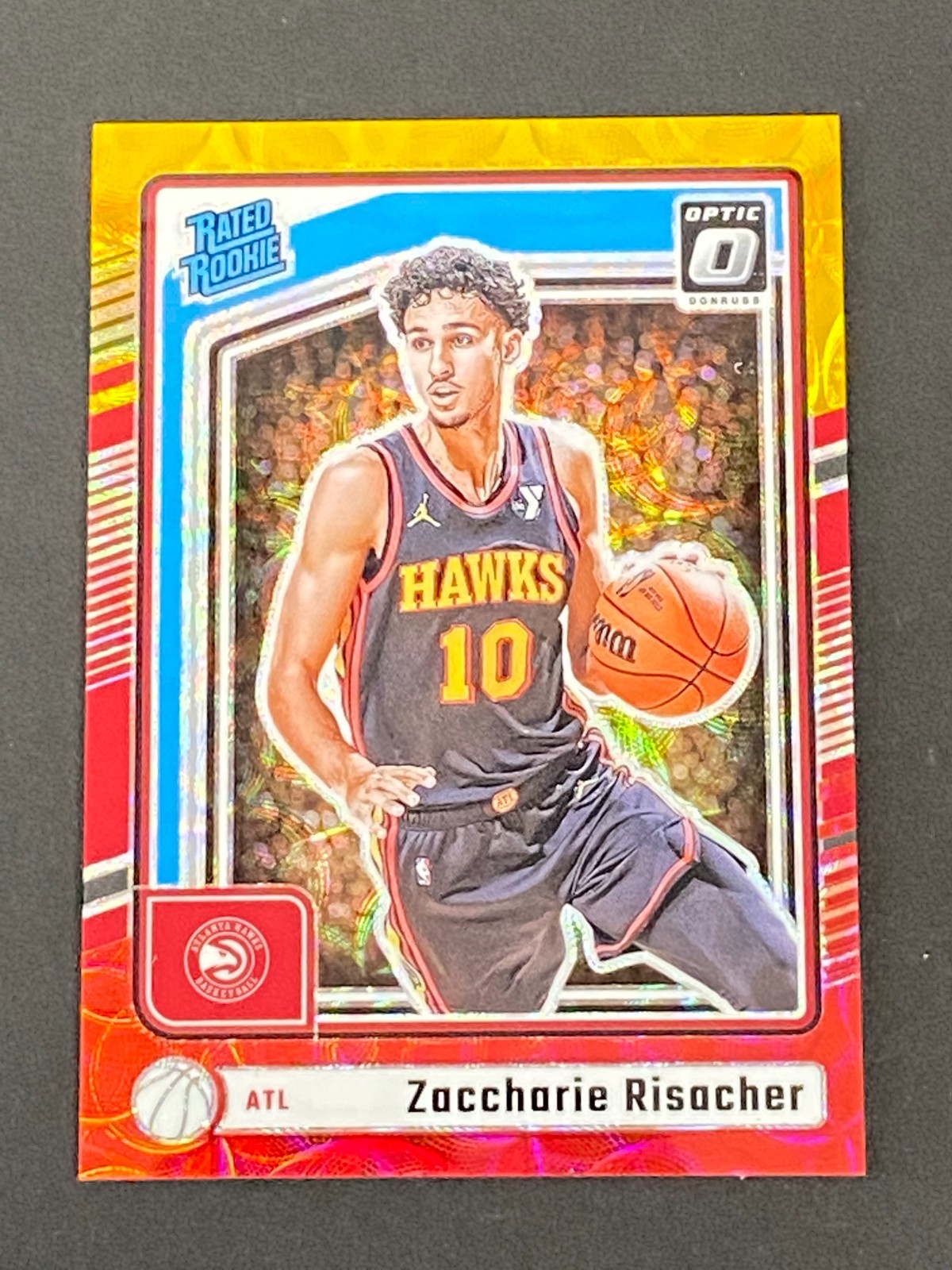 Zaccharie Risacher 2024 Donruss Optic Rated Rookie Red Gold Scope #ed 89/99