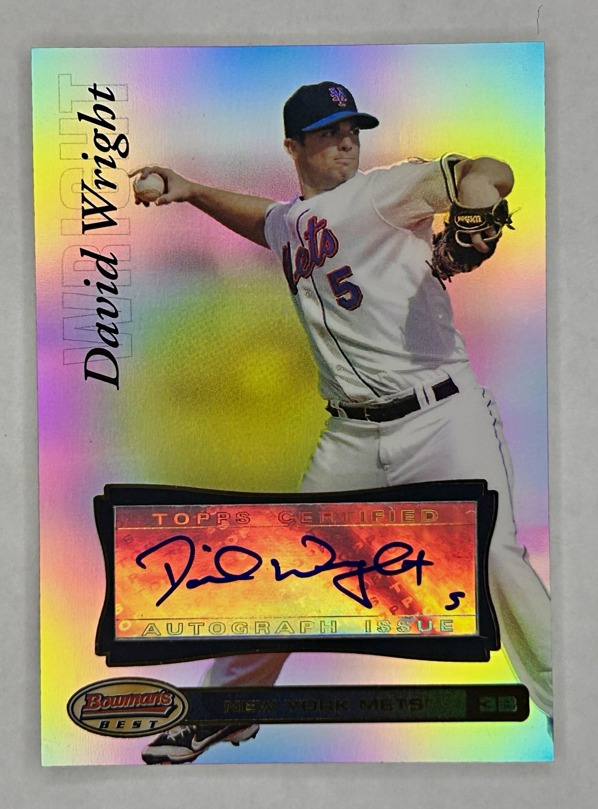 Topps Bowman's Best 2007 David Wright #29 Hard Signed Auto New York Mets