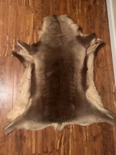 Norwegian Reindeer Hide Authentic Fur Leather Hide Soft Beautiful Brown White