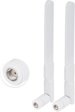 Dual Band Wifi 2.4Ghz 5Ghz 5.8Ghz 8Dbi MIMO RP-SMA Male White Antenna 2-Pack f