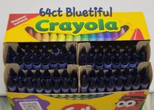 64ct Crayola Crayons (Bluetiful) Single Color Bulk Lot Wax Melting Crafts