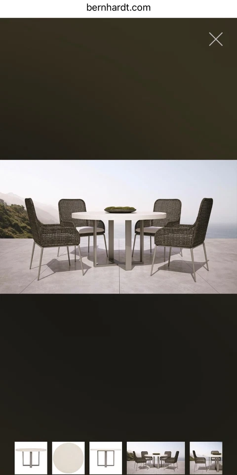 BERNHARDT STONE TOP DINING TABLE - Image 3 of 4