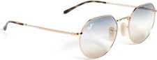 Ray-Ban RB3565 Jack Round Sunglasses Gold/Clear Gradient Blue NEW