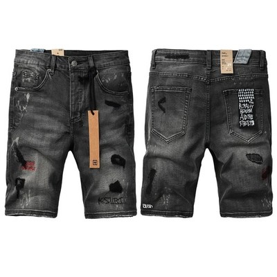 Ksubi Black Washed Denim Shorts Distressed Patched Streetwear Shorts 2009