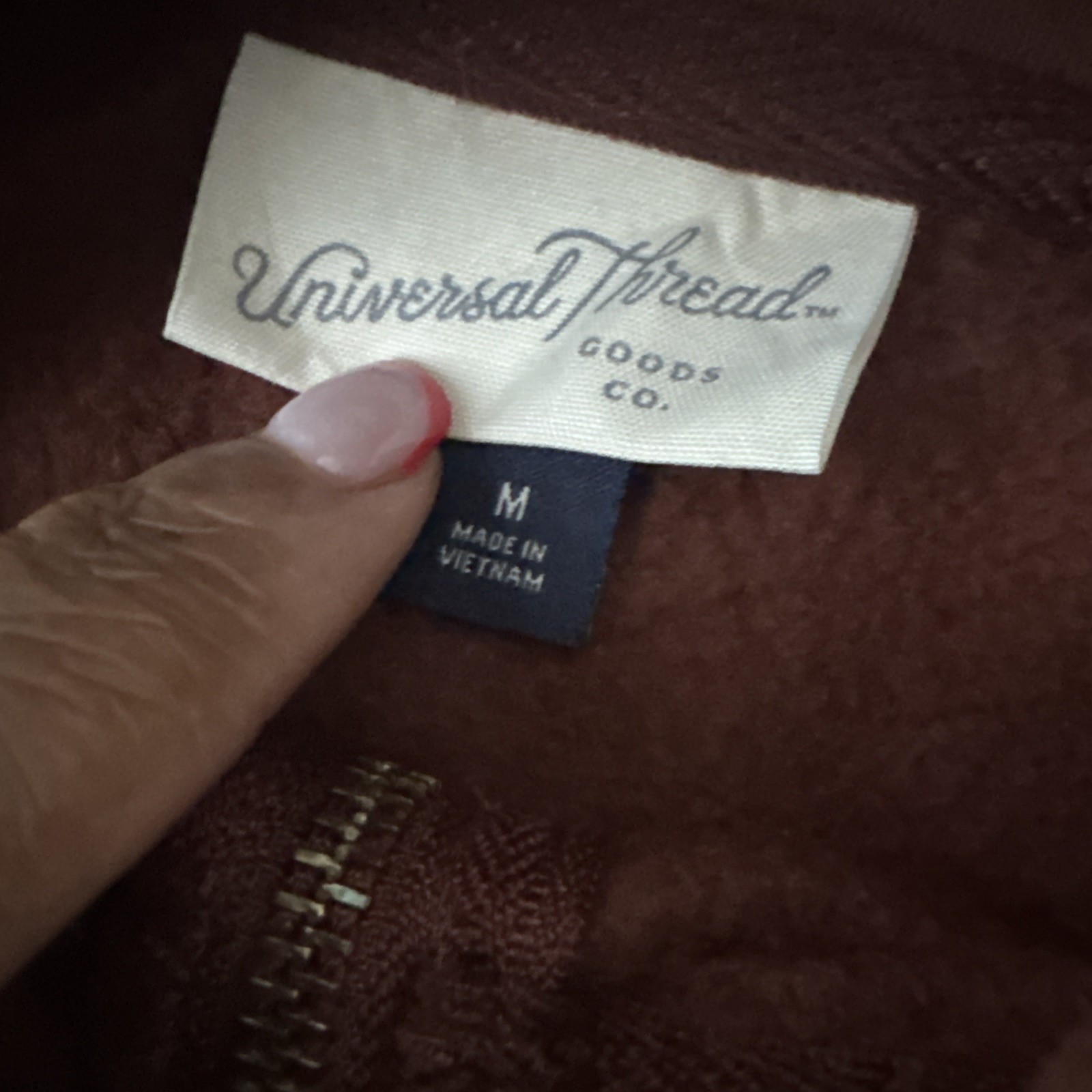 Universal Thread Quarter Zip Crop Sweatshirt Brow… - image 2