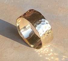 585 Gold Ring gehämmert geschmiedet breit Schmiedering Bandring Verlobungsring