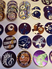 Lot Of Approximately 99 Vintage Pogs- Milk Caps- Purple Holographic