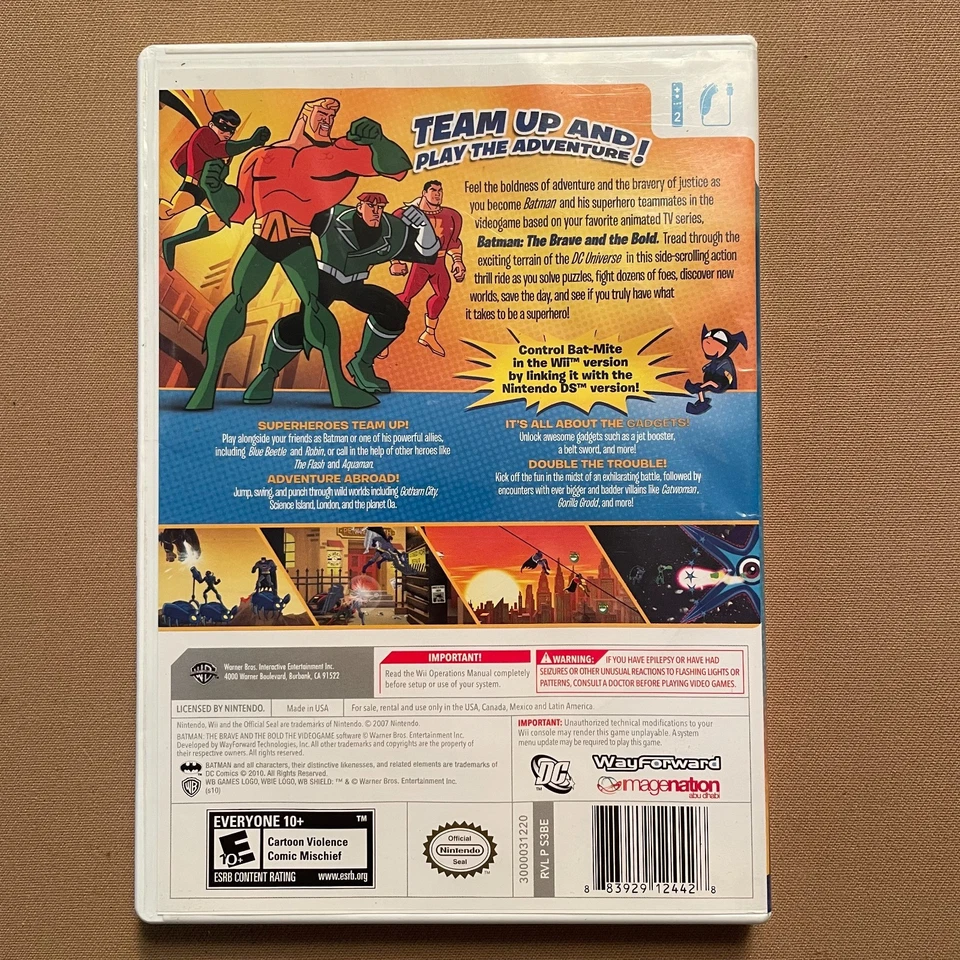 Batman el Valiente y el Audaz el Videojuego Wii con estuche - Probado y Funciona Foto 2 de 3