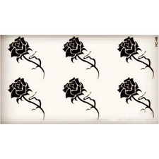 5 Sheets of Fashion Rose Flower Pattern Body Art Stickers Removable Temporary