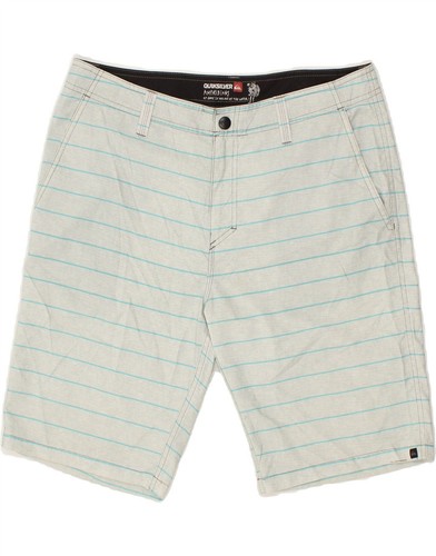 QUIKSILVER Mens Chino Shorts W36 Large Blue Striped Polyester KD09