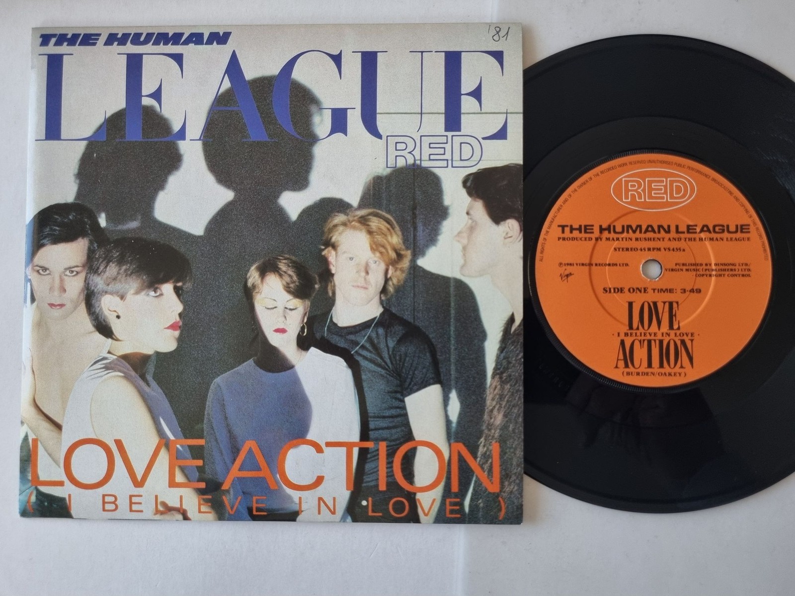 The Human League - Love Action (I Believe in Love) 7'' Vinyl UK