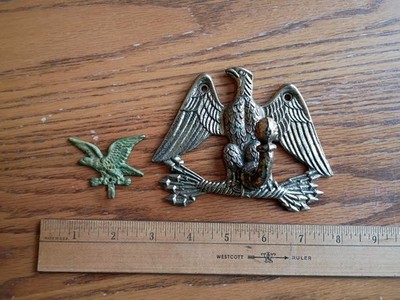 Vtg. Brass Decorative Hooks With Eagle Design Lot Of 2 Pre-owned