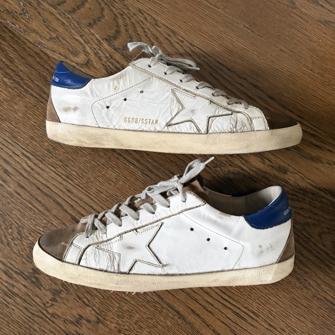 Golden Goose Superstar White Brown Blue for sale | eBay