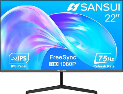 Computer Monitor 22 Inch IPS FHD 1080P PC Monitor 75Hz, Monitors with HDMI,VGA P