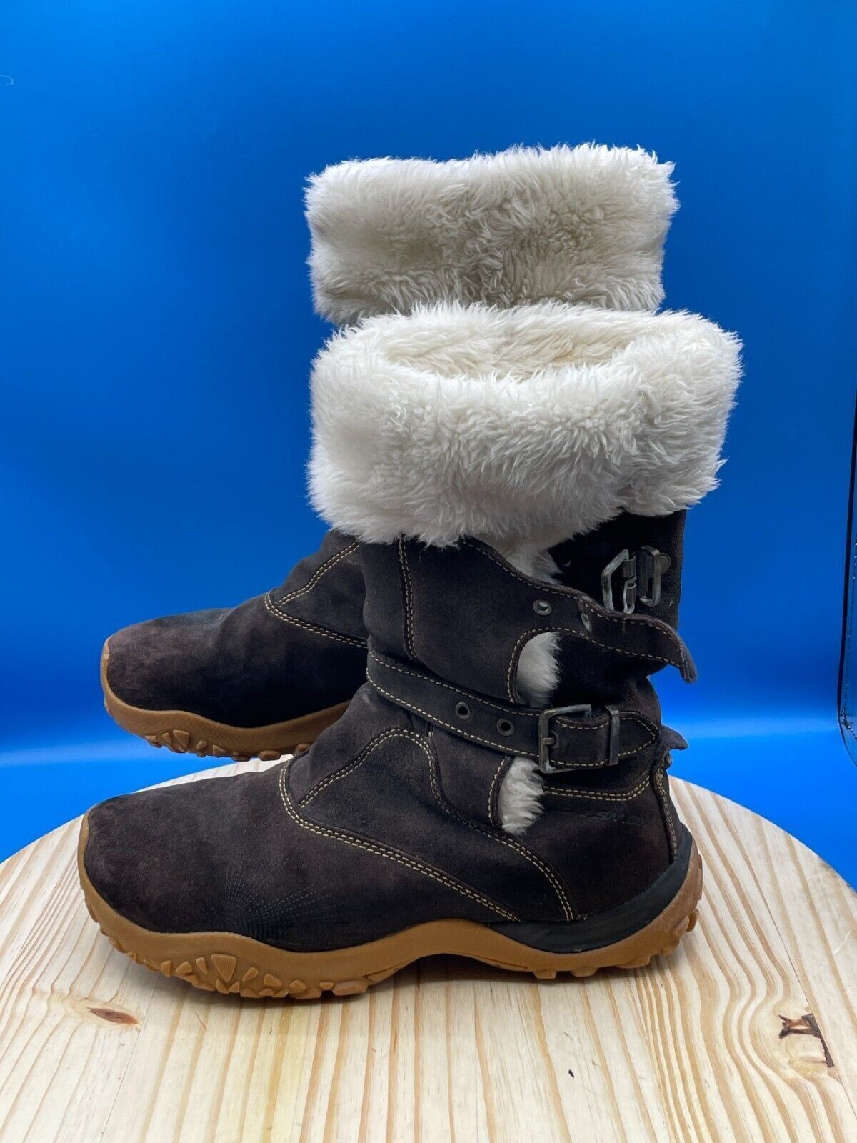 Stivali invernali donna Salomon Lhasa taglia 8 pelle scamosciata slip on finta punta tonda