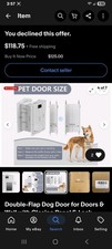 triple-Flap Dog Door for Doors Wall with Closing Panel Lock, small size dog
