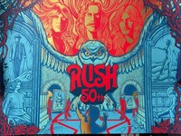 RUSH 50 METALLIC GOLD FOIL POSTER 50Th ANNIVERSARY 50 Edition Tim Baron 26/50 1