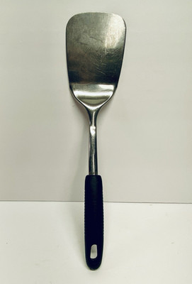 Chefmate Stainless Steel Turner Silver Black Plastic Handle Dishwasher Safe