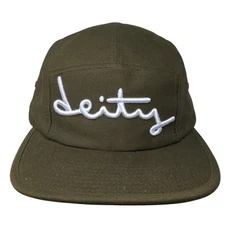 Deity 5 Panel Cap Green One Size Adjustable Embroidered The Classics Yupoong