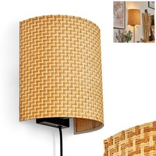 HOFSTEIN Iseo Lampa ścienna Metalowa / łyk w kolorze czarnym / naturalnym Up & Down