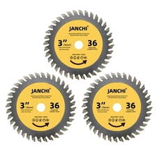 3 Pack 3in 36T TCT Circular Saw Blades 3/8in Arbor Wood Plastic Cutting Set