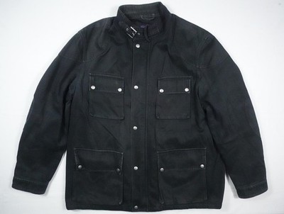 Ralph Lauren Purple Label Jacket Black Denim Cafe Racer Washed Biker Italy XXL