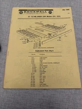 Rockwell Manufacturing Company 10” Tilting Arbor Saw (Models 2211, 2221) Manual