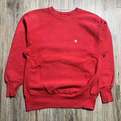Vintage 90s Champion Reverse Weave Red Sweatshirt Large | eBay