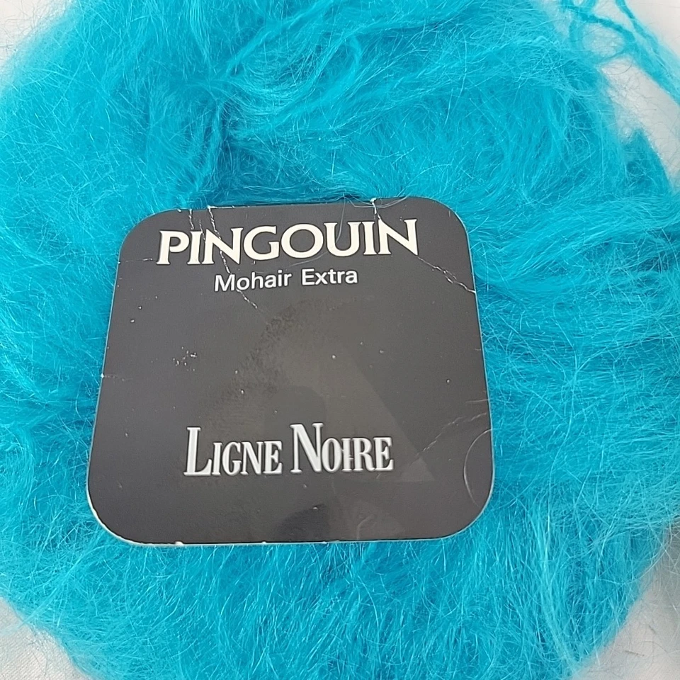 Lote De Hilos Mohair De Colección Pingouin Azul Lana Natural Hecho en Francia 2 Madejas Teal Blanco Foto 3 de 4