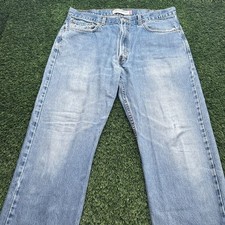 Vintage Y2K Levis 505 Straight Jeans Mens 38x30 Fits 36x30 Blue Denim Light