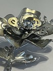 Coro Silver Tone Flower Brooch Raised 3D Designer Pin Signed Vintage Coro Unique — photo 7