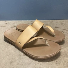 Reef Women’s Cushion Sol Size 10 Slides Sandal Natural Tan Flip Flops Thong