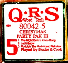 QRS 3-Song Holiday Roll CHRISTMAS PARTY PAK IIl Roll 5 Player Piano Roll 80042-5