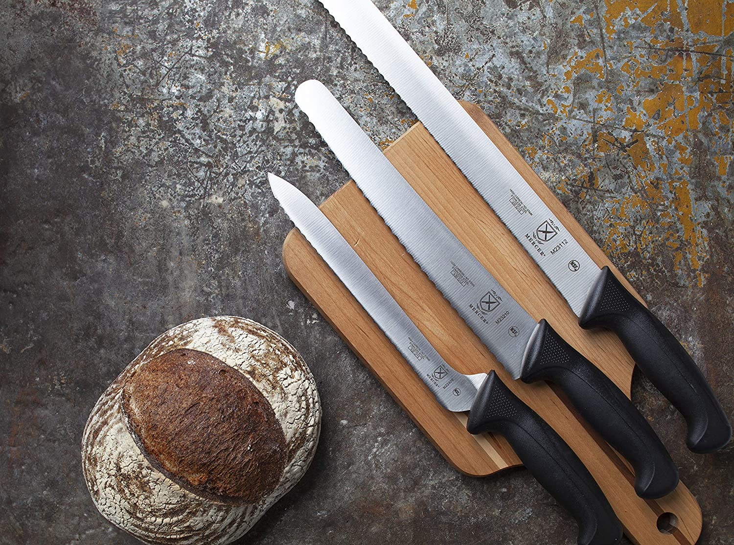 M23210 Millennia Black Handle, 10-Inch Wide Wavy Edge, Bread Knife