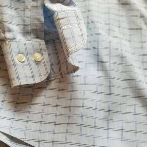 Camisa de vestir para hombre Brooks Brothers original polo talla 16,5-6/7 azul a cuadros sin hierro - Imagen 5 de 7